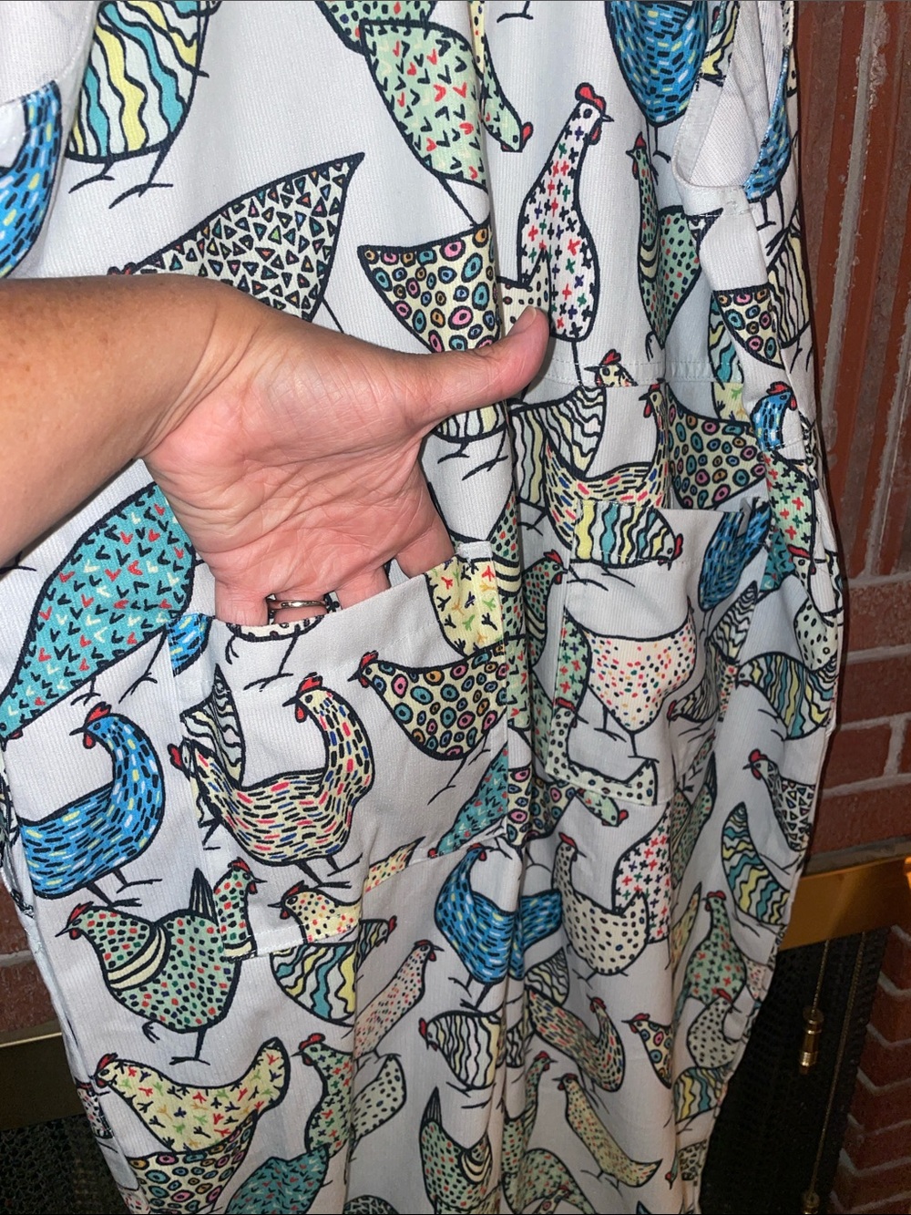 LA Soul Retro Chicken Print corduroy overalls - Picture 9 of 12